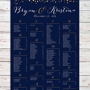 Wedding Seating Chart RUSH SERVICE Gold Polka Dots Confetti Sprinkle Purple Wedding Seating Chart Poster Digital Printable File HB104 image 3