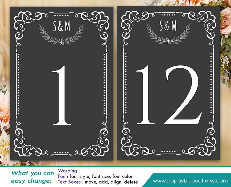 Diy Printable Table Number Card Template Instant Download Etsy