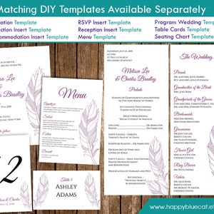 Diy Printable Wedding Program Template instant Download EDITABLE TEXT ...