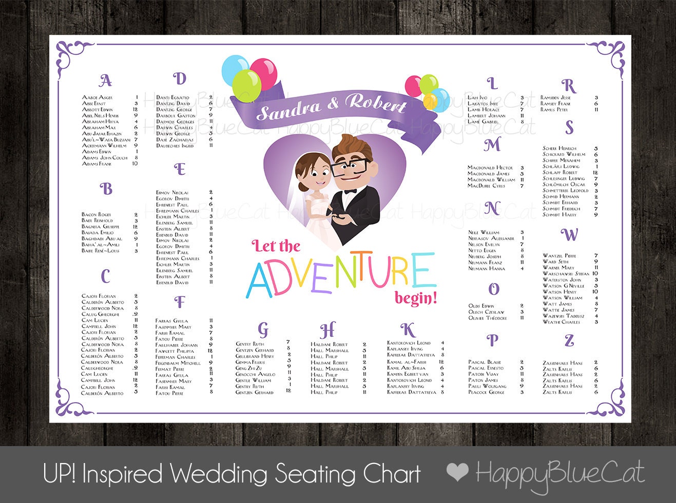 Disney Seating Chart Wedding