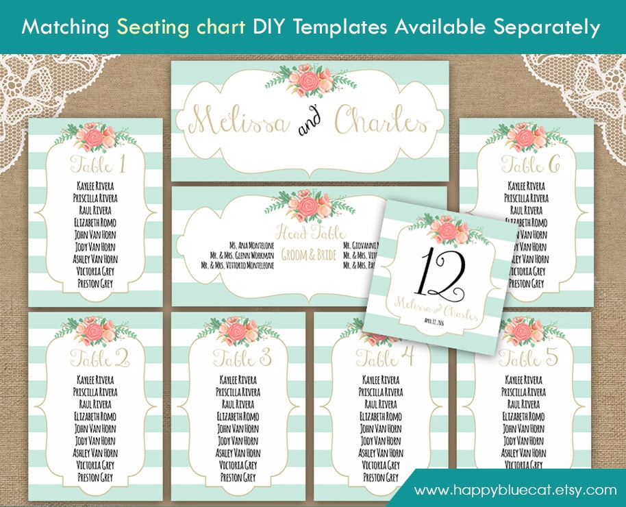 Diy Printable Wedding Place Card Template Instant Download | Etsy