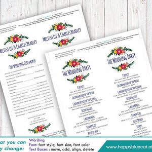 Diy Printable Program Wedding Template Instant Download - Etsy