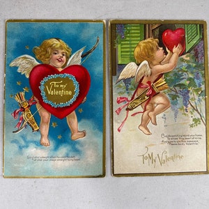 Antique Valentines Postcards - lot of 10