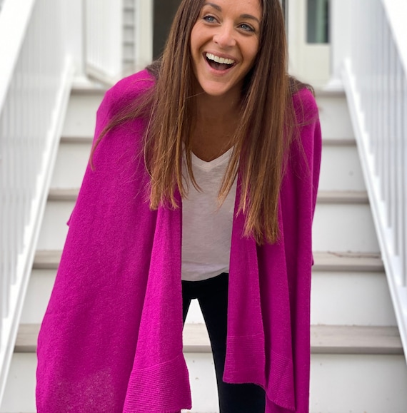 Cashmere Blend Duster: Oversized Merino Wool Ruana Wrap