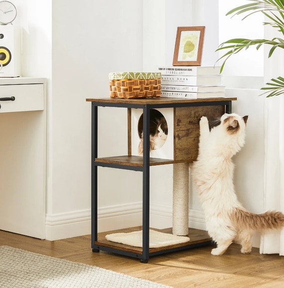 Cat Tree 26&quot; with Scratching Posts, Creative Scratching Posts, Stylish Cat Tree, Cat House Green