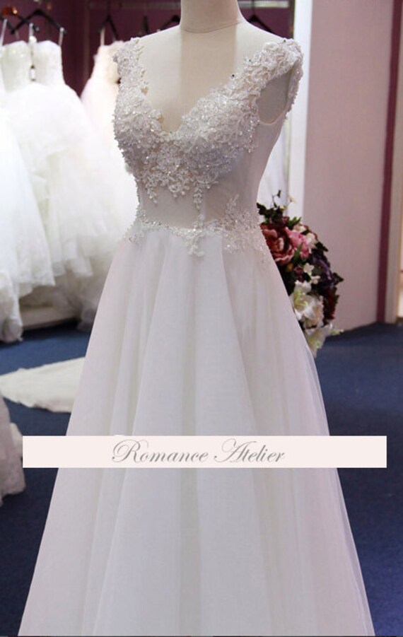 Cutout Elegant Lace Floral Wedding Gown Lace Bridal Gown Etsy