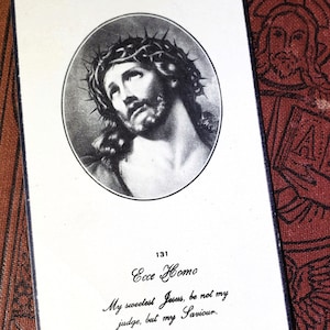 Carte funéraire vintage pour prêtre, 1948, révérend James O'Connell, Ecce Homo, carte du souvenir deuil éphémères, objets de curiosité