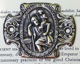 St Christopher Patron Saint of Travellers Gold Plated Badge /& Cell Sticker