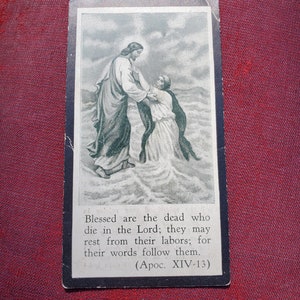 Vintage Priest Funeral Card, 1940, Jesus Holy Card, Erinnerungskarte für Priest, Old Ephemera, Kuriositäten