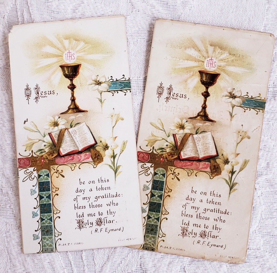 Antique Holy Cards, 1908, Rev. Joseph Schuch, First Holy Mass, Set of 2 ...
