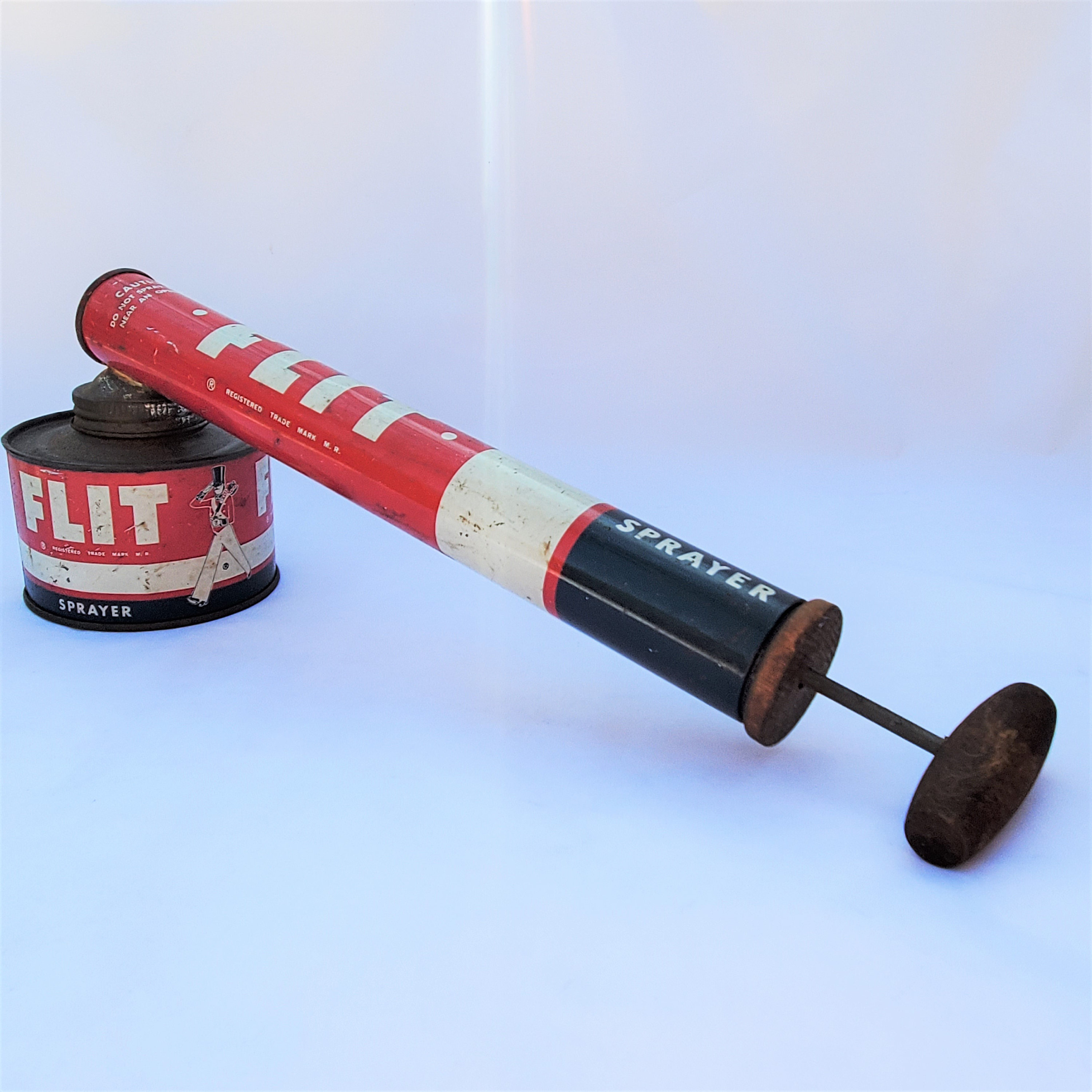 Vintage FLIT Bug Sprayer, Insect Killer in Tin Can With Working 