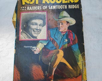 Vintage Roy Rogers Book, 1946 The Raiders of Sawtooth Ridge, Hardcover w/ Dust Jacket