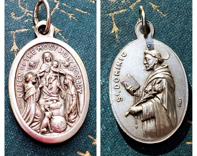 Vintage Holy Medal, St Dominic & Queen of the Most Holy Rosary ...