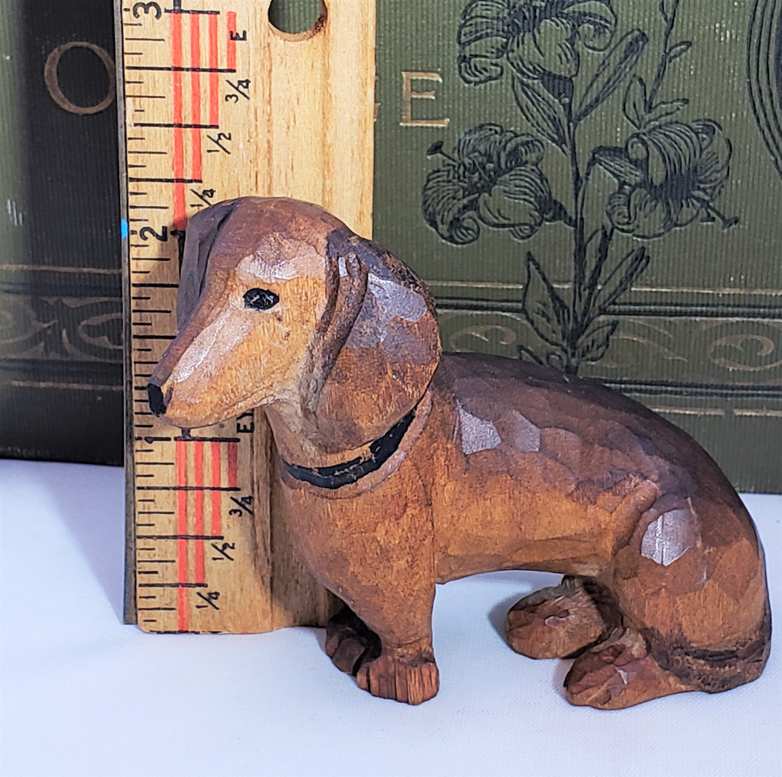 Vintage Dachshund Figurine Small Wood Dog Pets Animal | Etsy