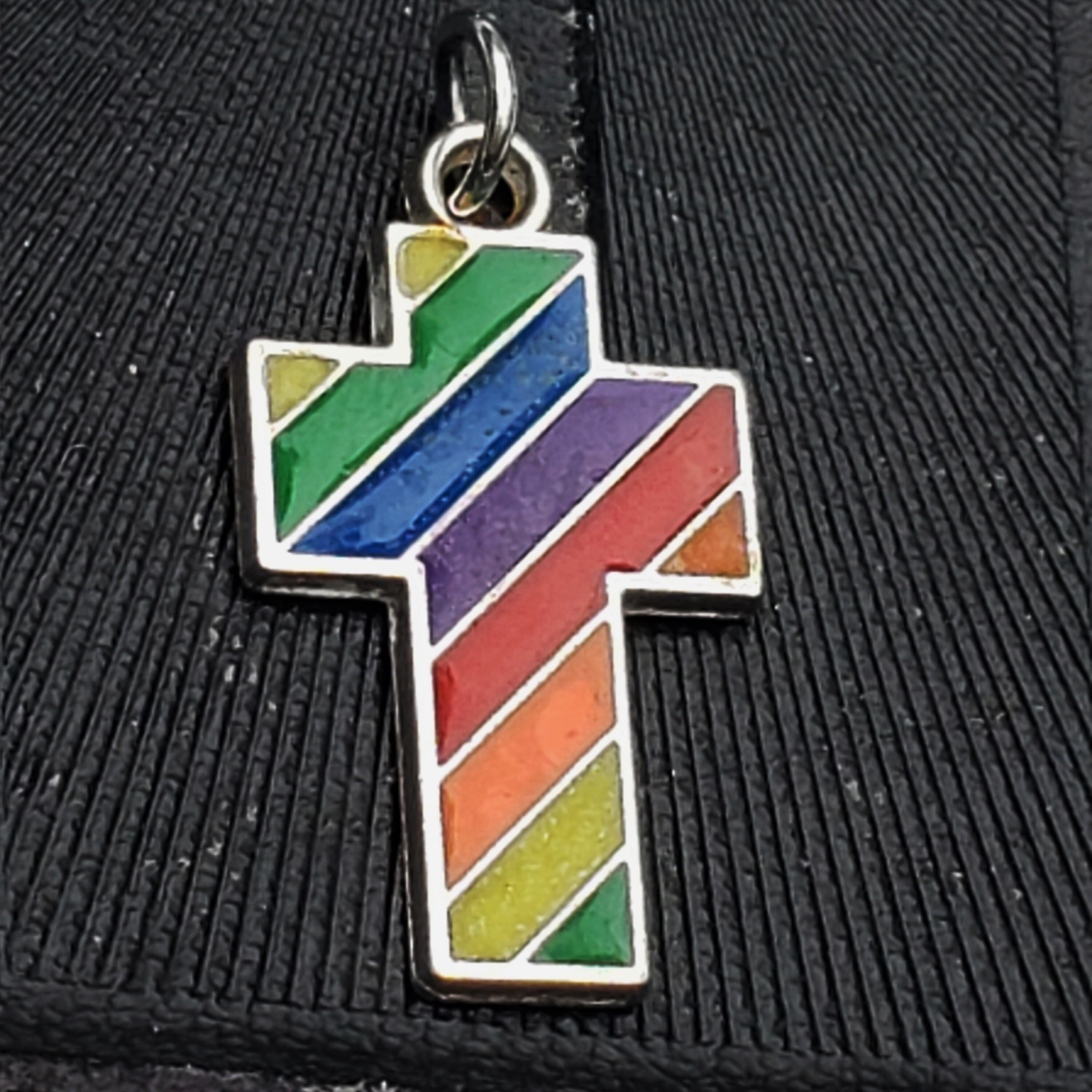 KBogirl Rainbow Heart with Love Wins Cross Necklace Religious Belief Jewelry Enamel Pendant Necklace