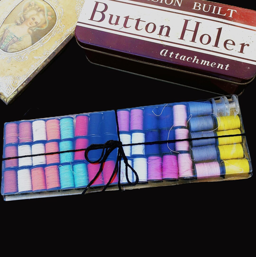 Small Vintage Spools of Thread, 48 Multicolored, Sewing Notions, Sewing ...