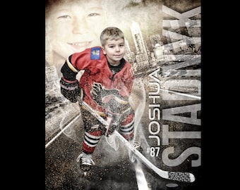 Custom Sportrait Hockey Poster: Personalized Sports Collage