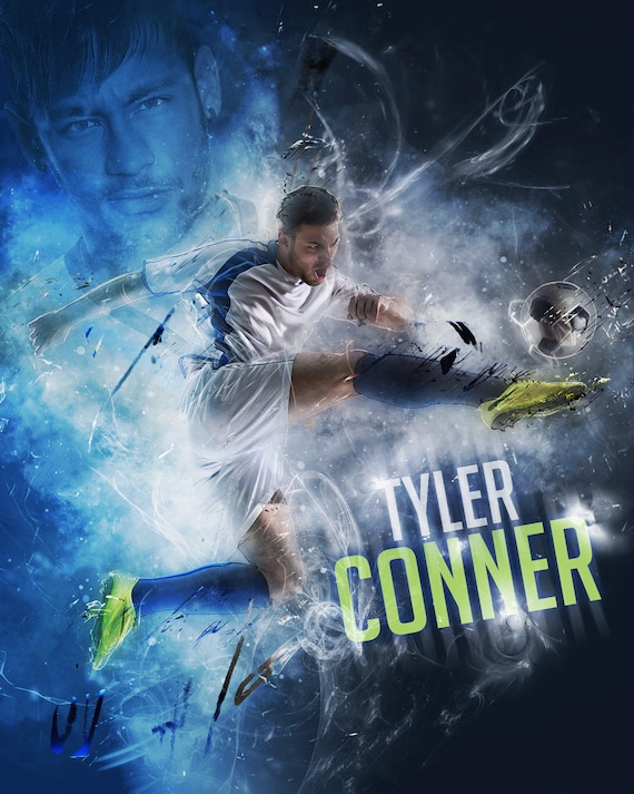 custom soccer poster collage for any sport team or athlete etsy