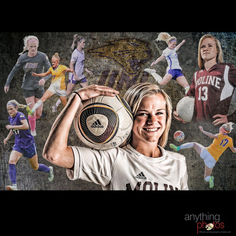 Custom Soccer Poster Collage for ANY SPORT team or athlete Sportrait Design and Poster Printing School Team Sports image 4