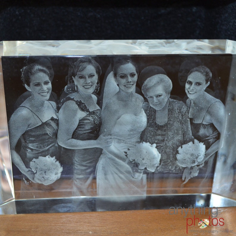 3D Crystal Prism with Personalized Laser Engraving 3 Dimensional Photo Crystal Photo 4 to 6 Subjects