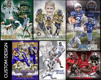 Custom Professional Sports Poster Collage for any sport team or athlete - Sportrait Design and Poster Printing High School Sports