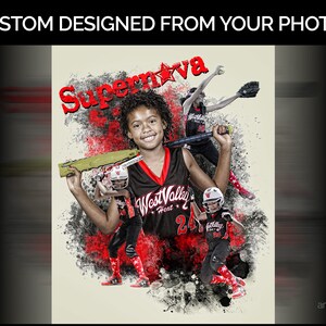 Baseball or ANY Sport Collage Design for team youth athlete image 2