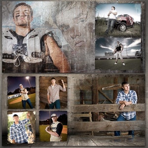 Grunge Senior Photo Book Save the Date Graduation Announcement Photo Book Card 12 Unique Photoshop Templates Download image 4