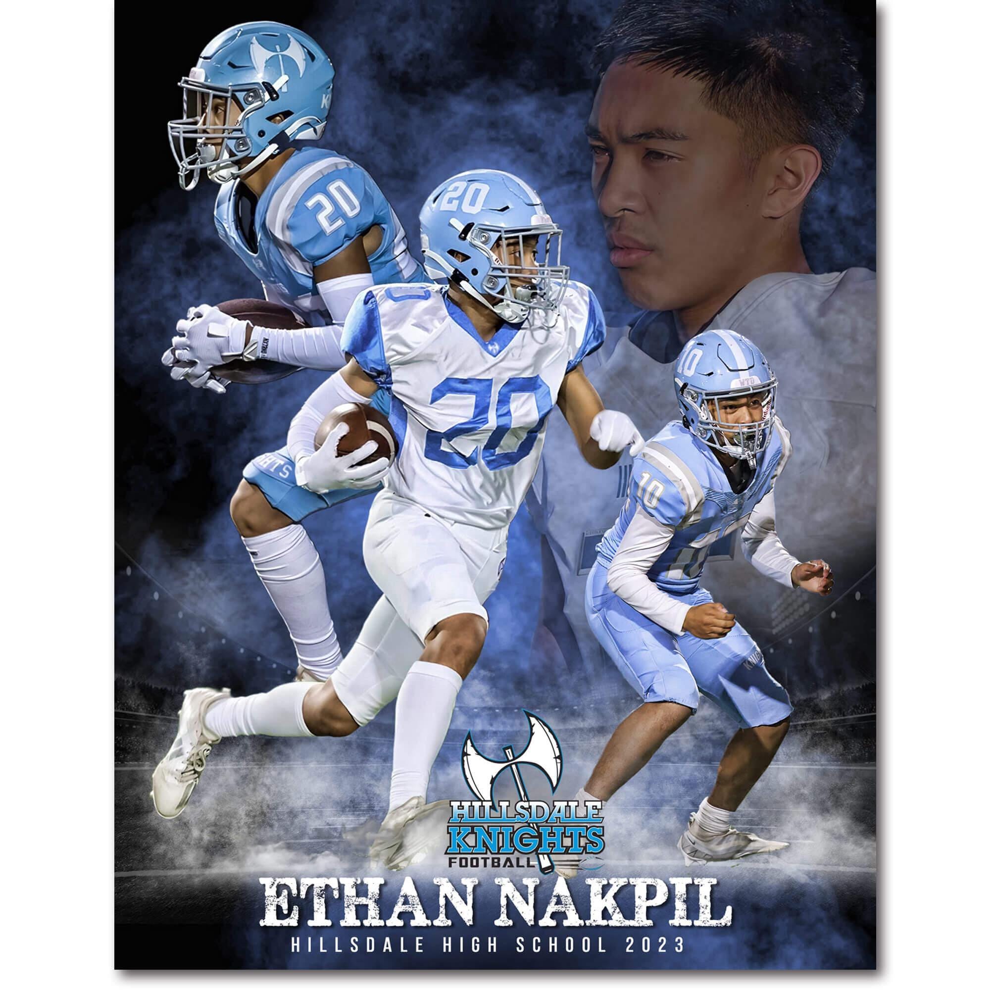 Custom Football Poster From Photos | Personalized Player Gift | Youth ...