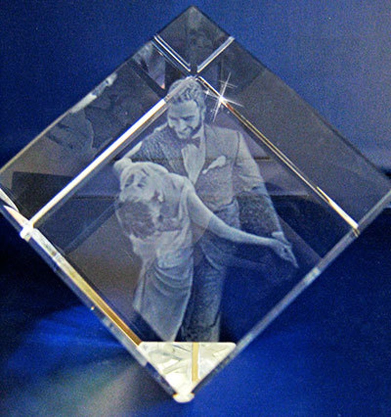 Cube photo en cristal 3D avec gravure laser photo - Etsy France
