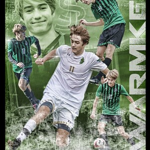 Custom Soccer Poster Collage for ANY SPORT team or athlete Sportrait Design and Poster Printing School Team Sports image 9