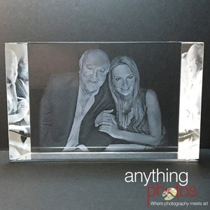 3D Crystal Prism with Personalized Laser Engraving 3 Dimensional Photo Crystal Photo 1 to 3 Subjects