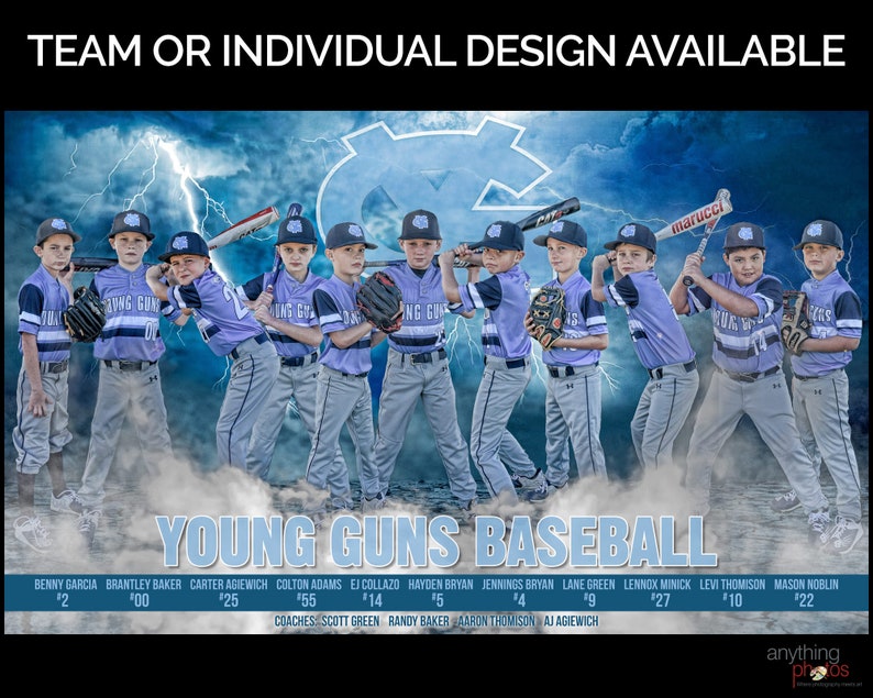 Baseball or ANY Sport Collage Design for team youth athlete image 3