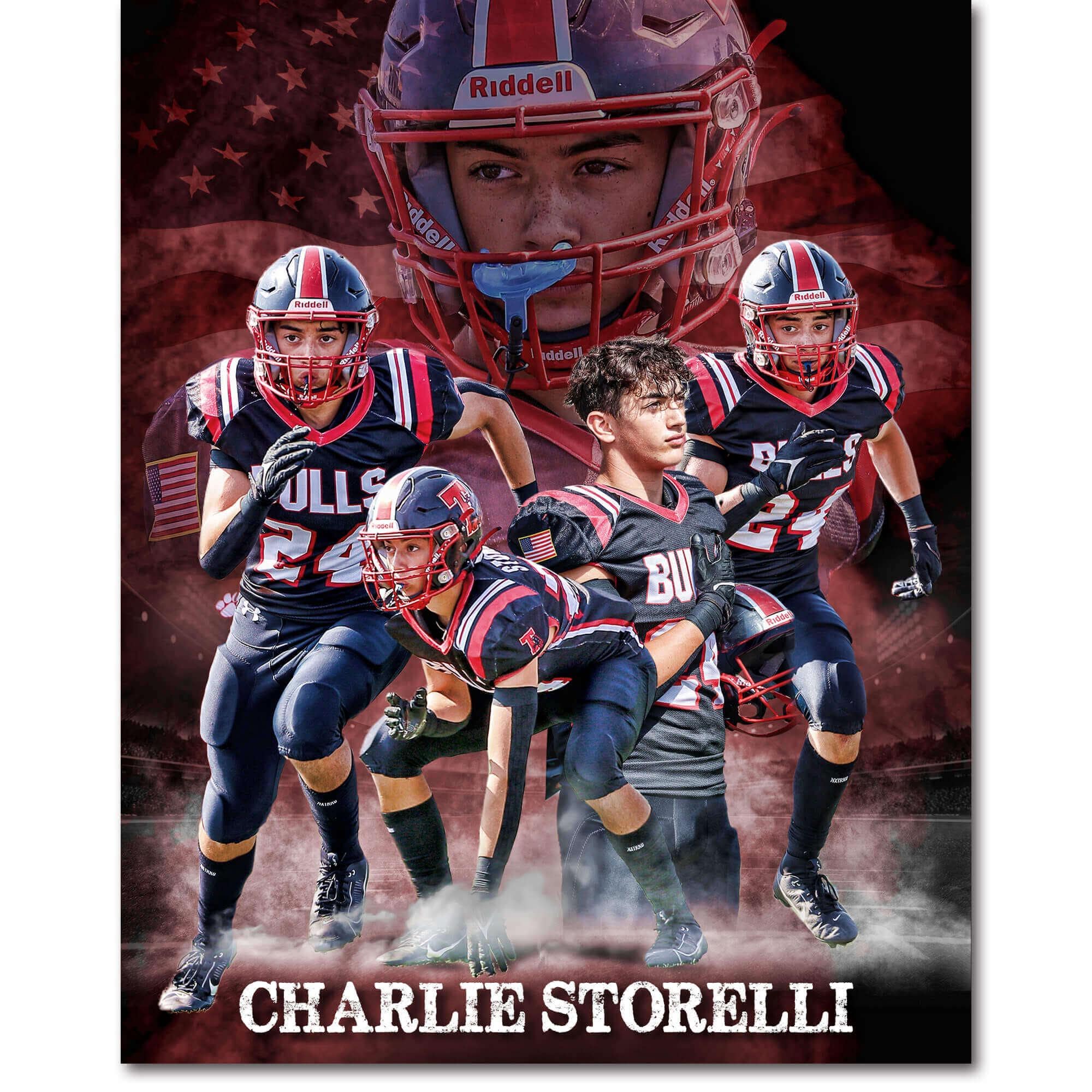 Custom Football Poster From Photos | Personalized Player Gift | Youth ...