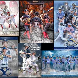 Baseball or ANY Sport Collage Design for team youth athlete image 1