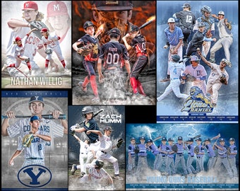 Baseball or ANY Sport Collage Design for team youth athlete