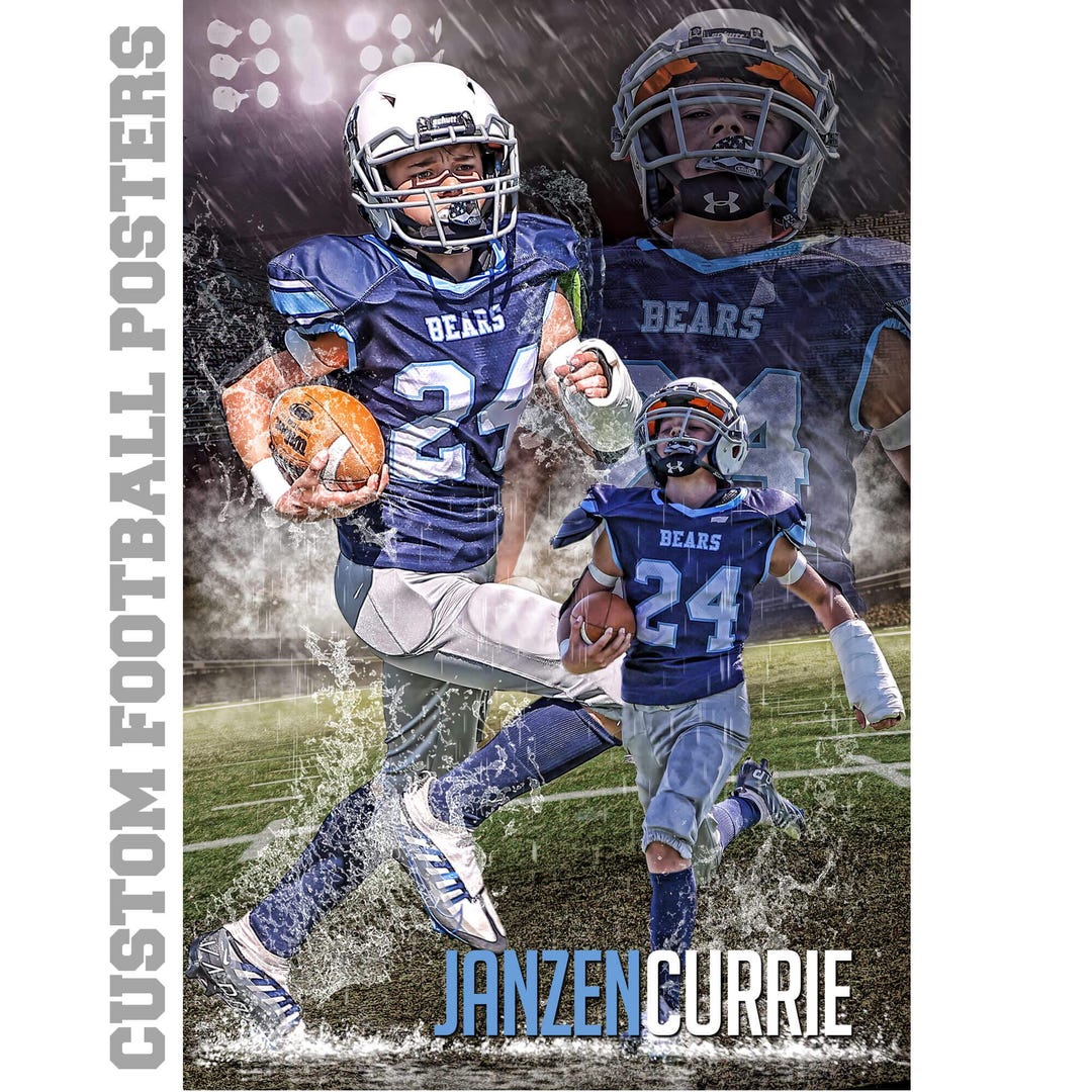 Custom Football Poster From Photos | Personalized Player Gift | Youth ...