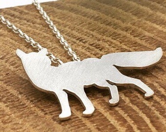 SALE ! Hand Crafted Silver Fox Necklace