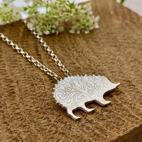 Silver Hedgehog Necklace