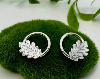 Hand Crafted Silver Oak leaf Earrings