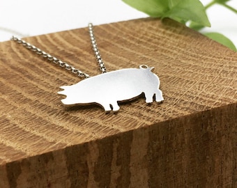 Silver Pig Necklace