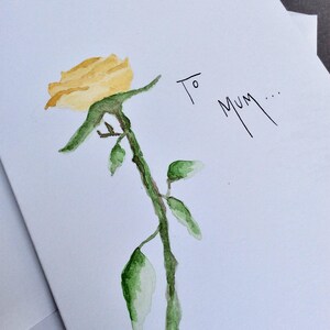 Cartão pintado à mão para o dia das mães - Cartão de rosas em aquarela - Cartão de aniversário para a mãe