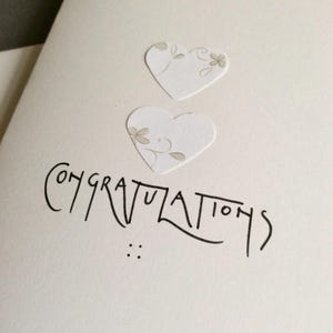 Tarjeta de felicitación con diseño de corazón - Tarjeta de celebración en blanco - Tarjeta de boda - Tarjeta de compromiso - Tarjeta de aniversario
