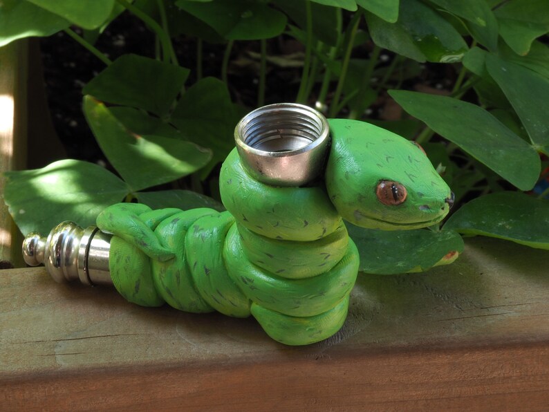Snake Pipe Smoking Snek Animal Pipes Handmade Cute Reptile Etsy