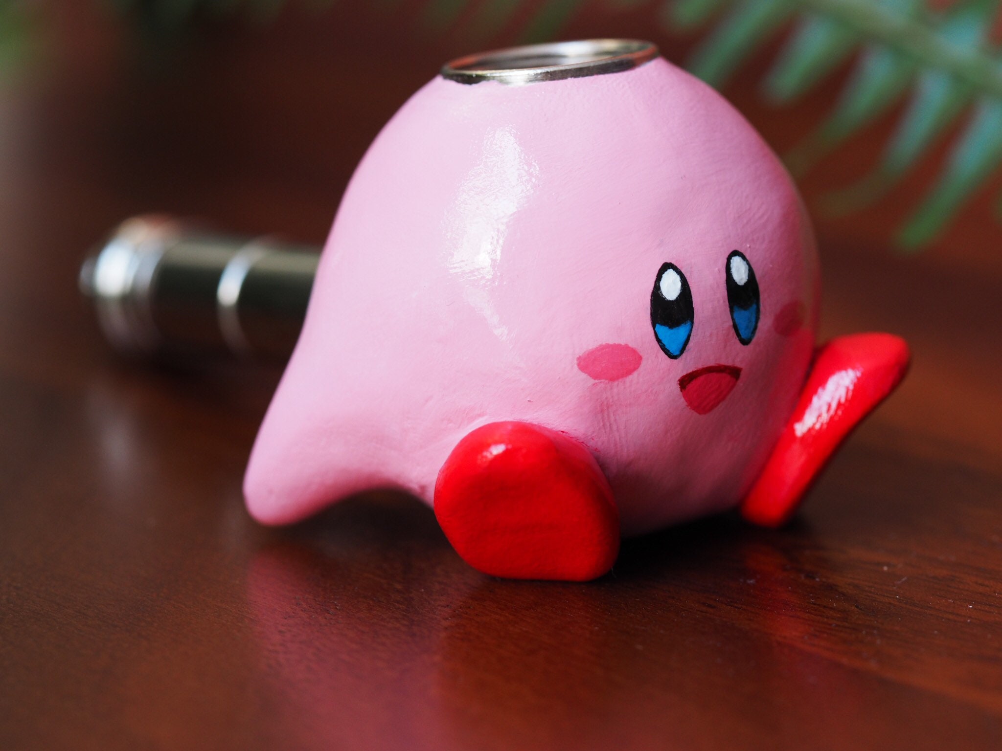 Kirby Pipe Superstar rosa Fluff fumando pipa escultura hecha a Etsy
