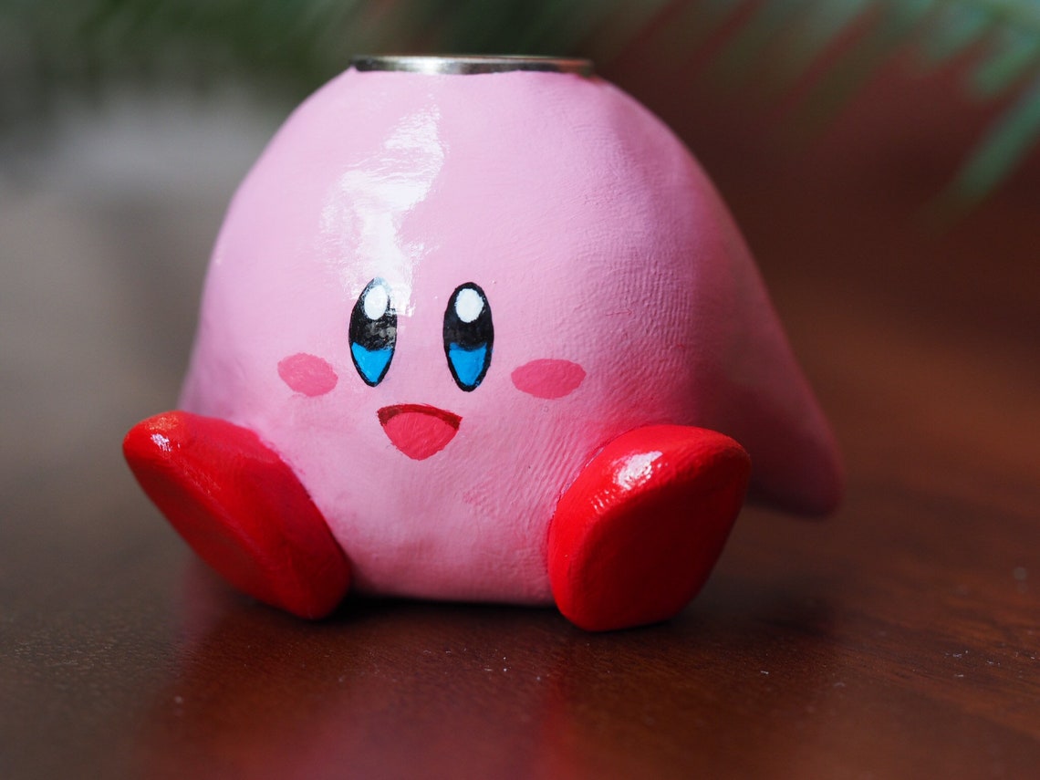 Kirby Pipe Superstar rosa Fluff fumando pipa escultura hecha a Etsy