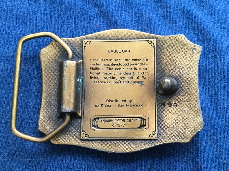 Vintage 70s San Francisco Cable Car Belt Buckle