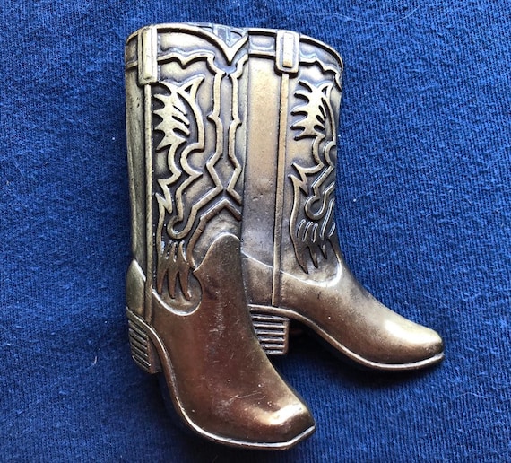 Vintage Western Cowboy Boots Belt Buckle Gem