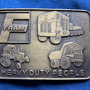 Vintage Fram Heavy Duty Equipment Belt Buckle