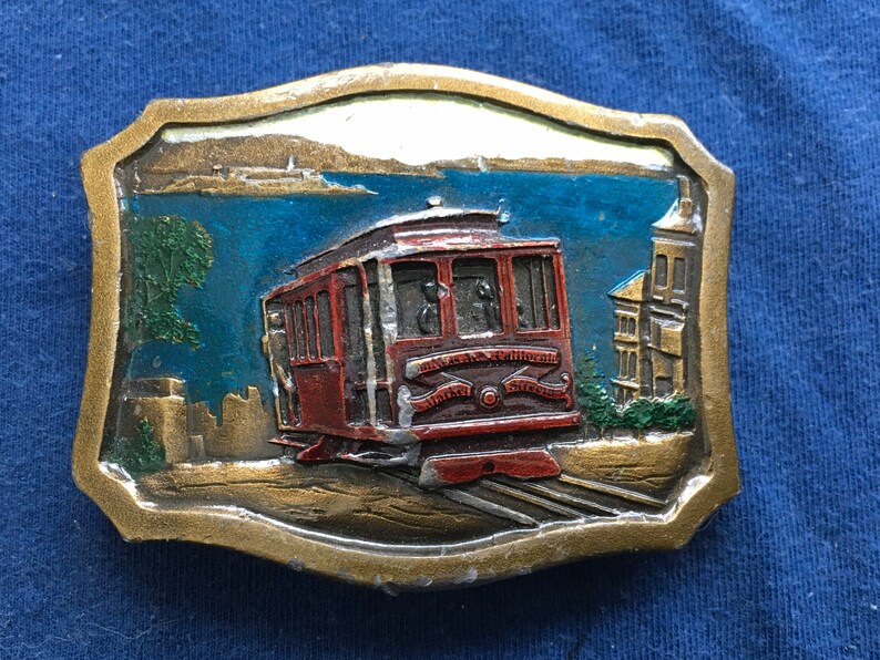 Vintage 70s San Francisco Cable Car Belt Buckle