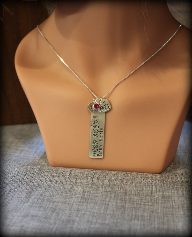 ASL necklace Sign language jewelry Personalized sign Etsy